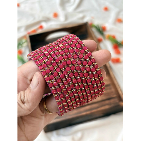 Rose bangle - dark pink