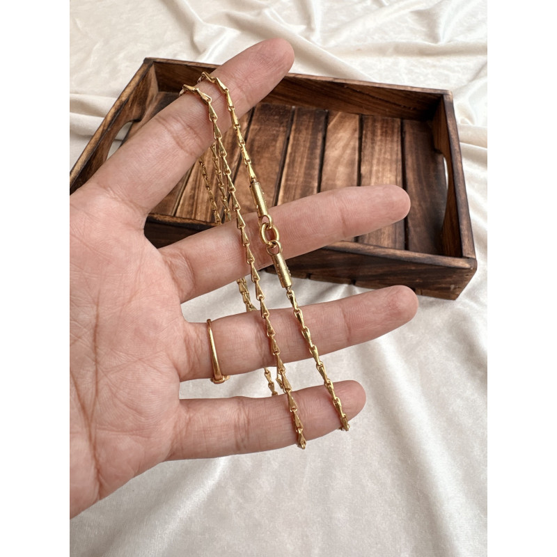 Unpolished impon godumai chain - 24 inch - Medium