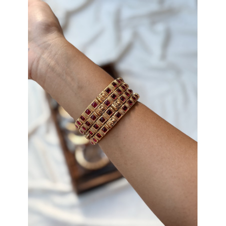 Matte Ruby Stone Bangle