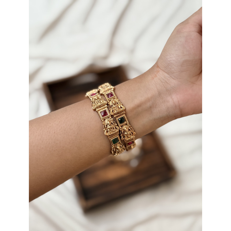 Lakshmi Kemp Stone Bangles | Temple Jewellery Online Lakshmi Kemp Stone Bangles | Temple Jewellery Online