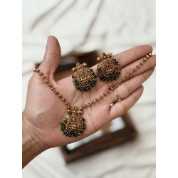 Lakshmi Matte Necklace – Elegant Temple Jewelry
