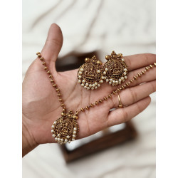 Lakshmi Matte Necklace – Elegant Temple Jewelry